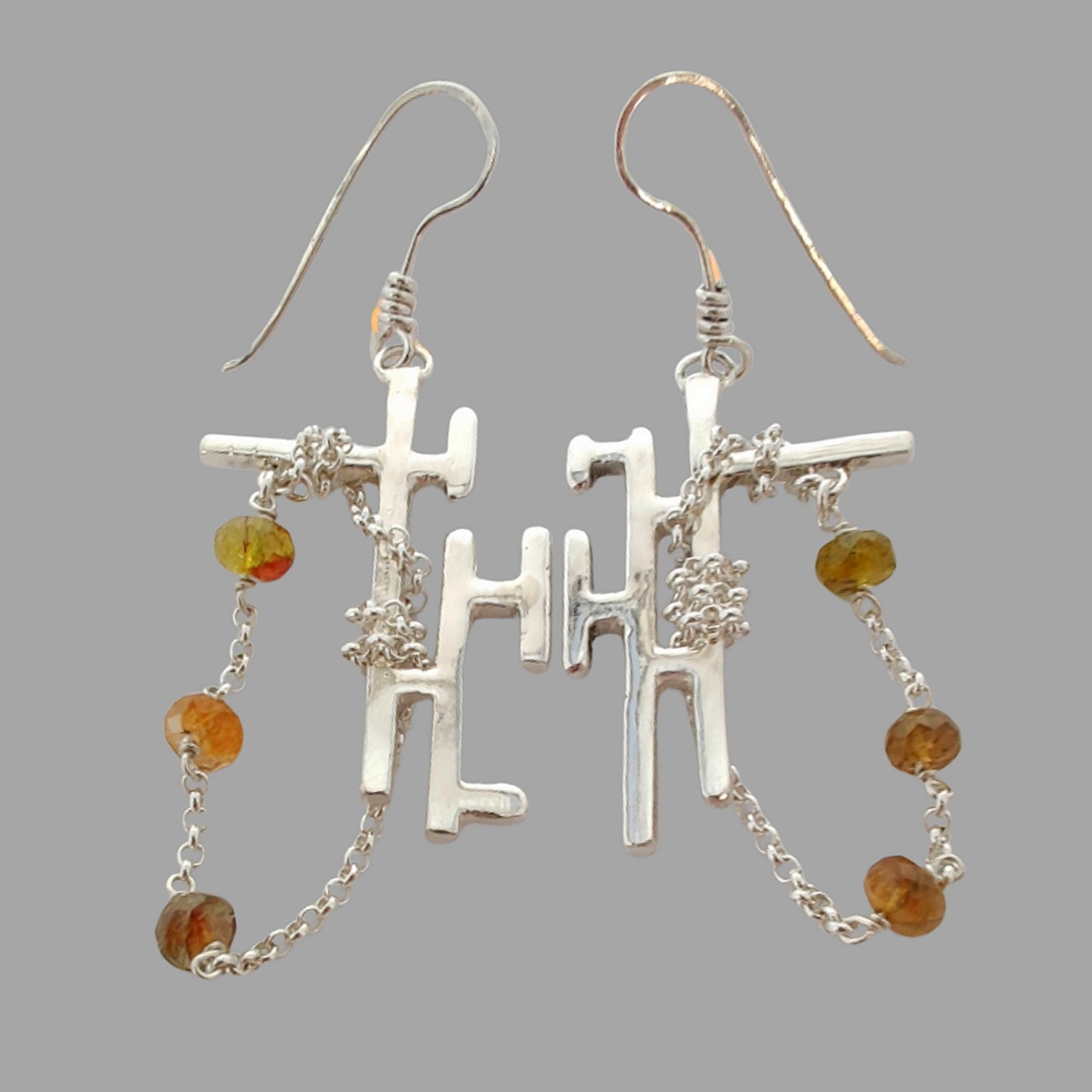 ST54 - Orecchini in argento 925 con pietre naturali in tormalina