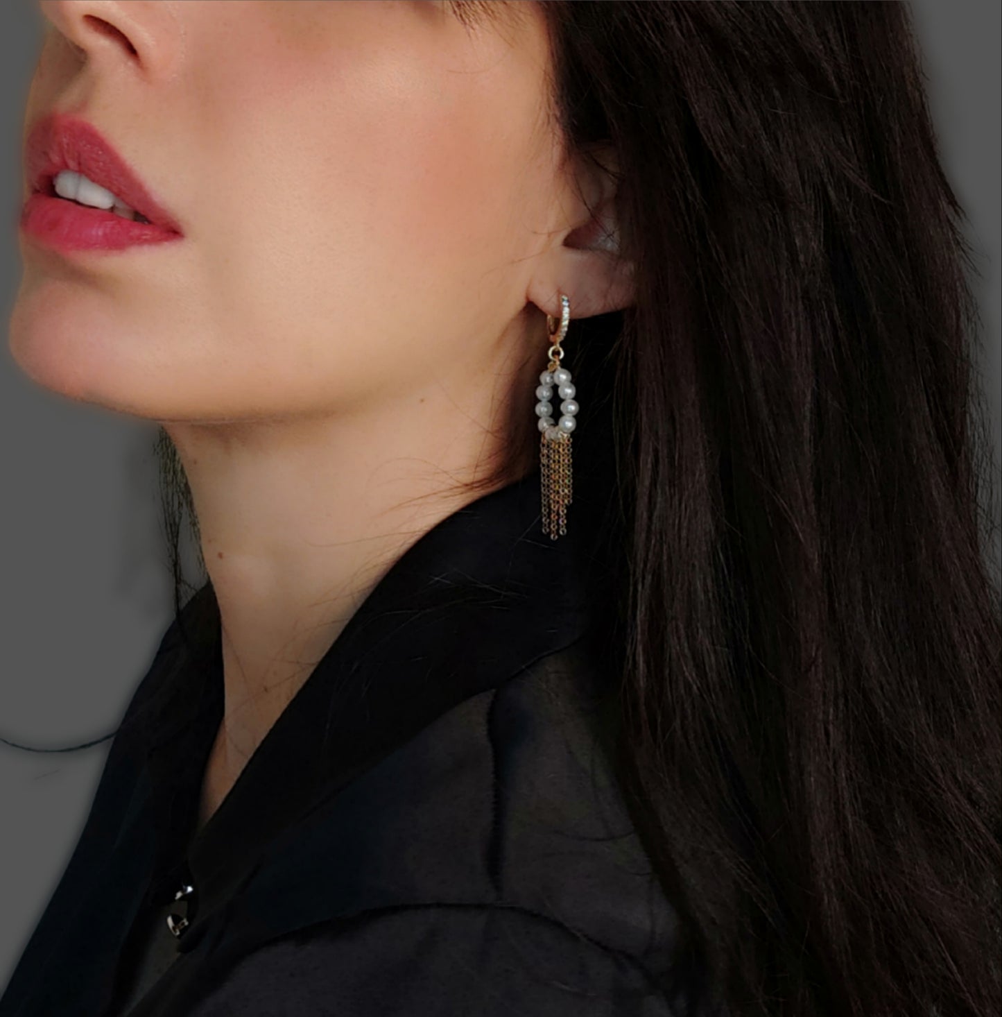 ST88 Orecchini in argento placcato oro 18k con perle naturali