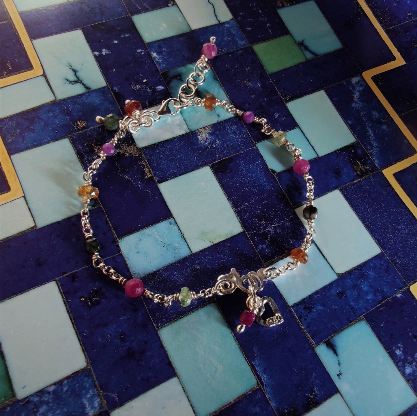 ST43 - Bracciale in argento 925 con pietre naturali