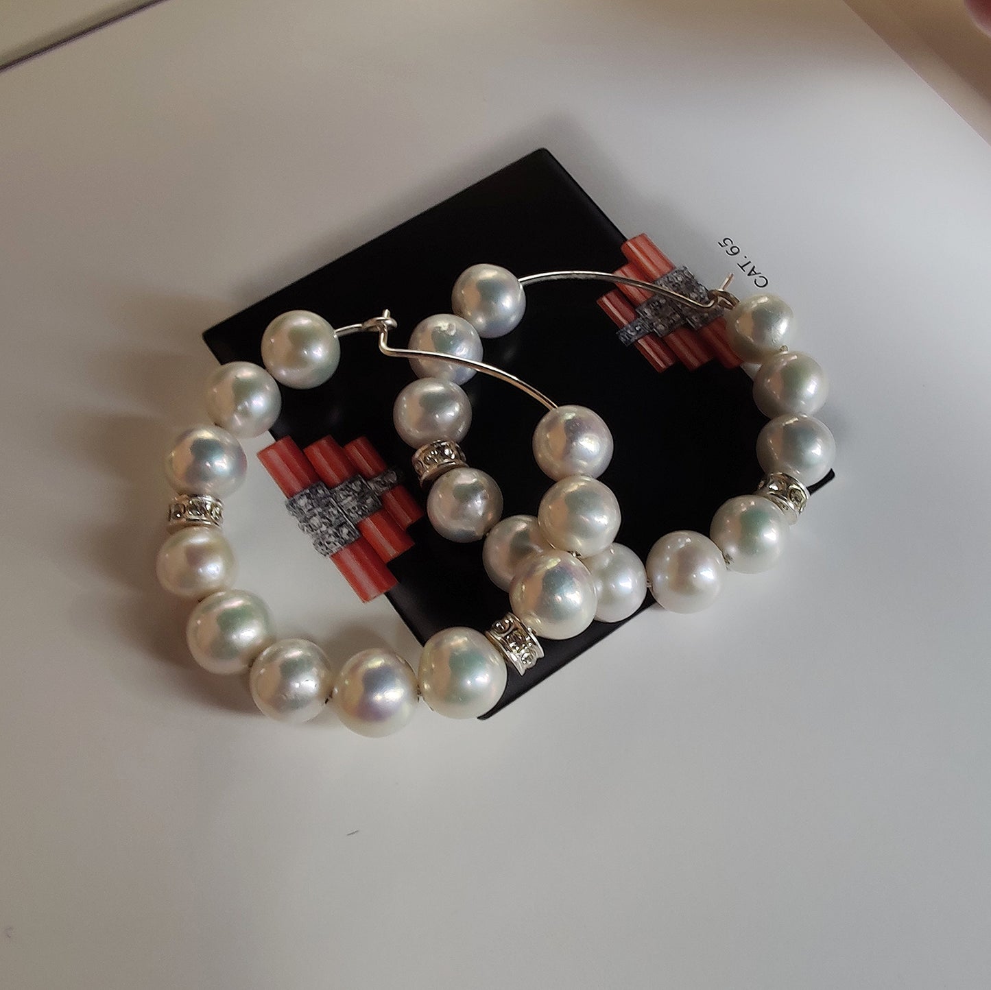 ST48 - Orecchini in argento con perle naturali d'acqua dolce