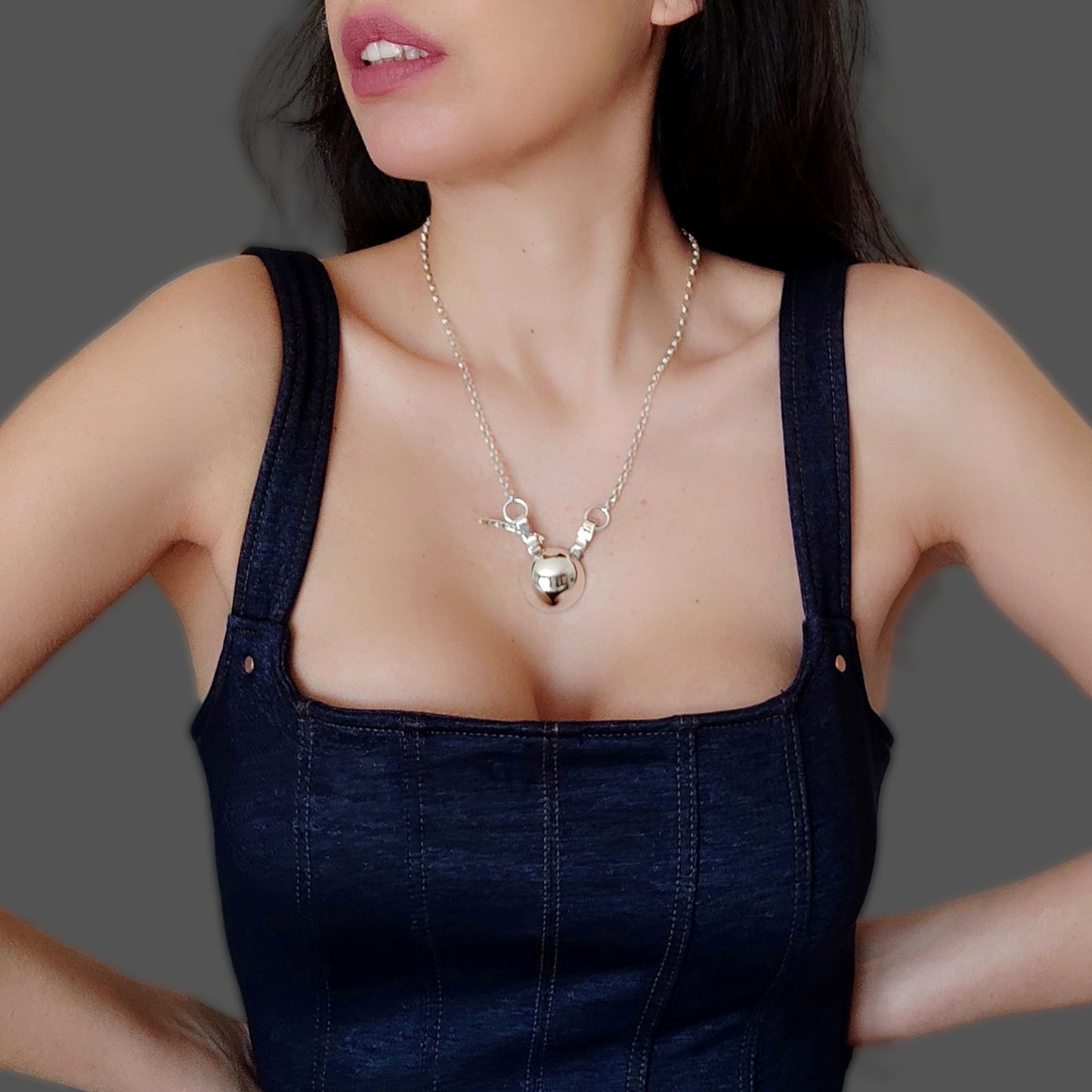 ST026 - Collana in argento 925 con dettagli in oro giallo 18k