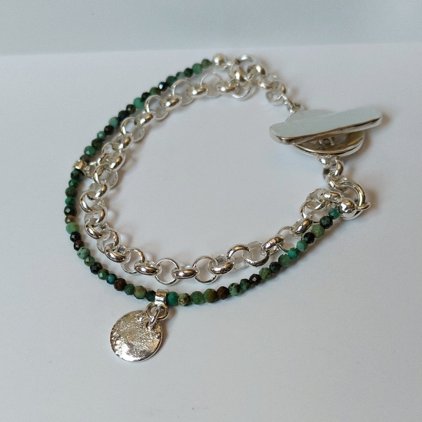 ST6  - Bracciale in argento con turchese africano