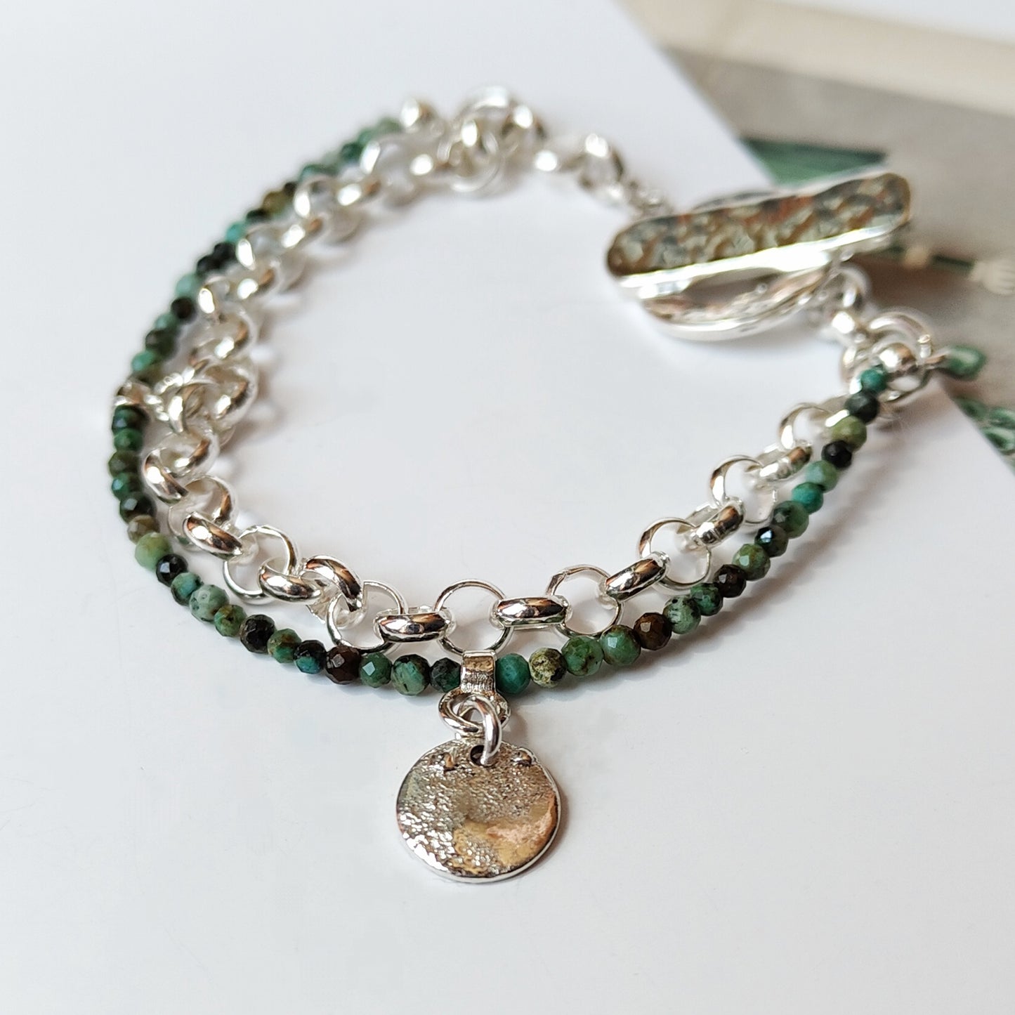 ST6  - Bracciale in argento con turchese africano