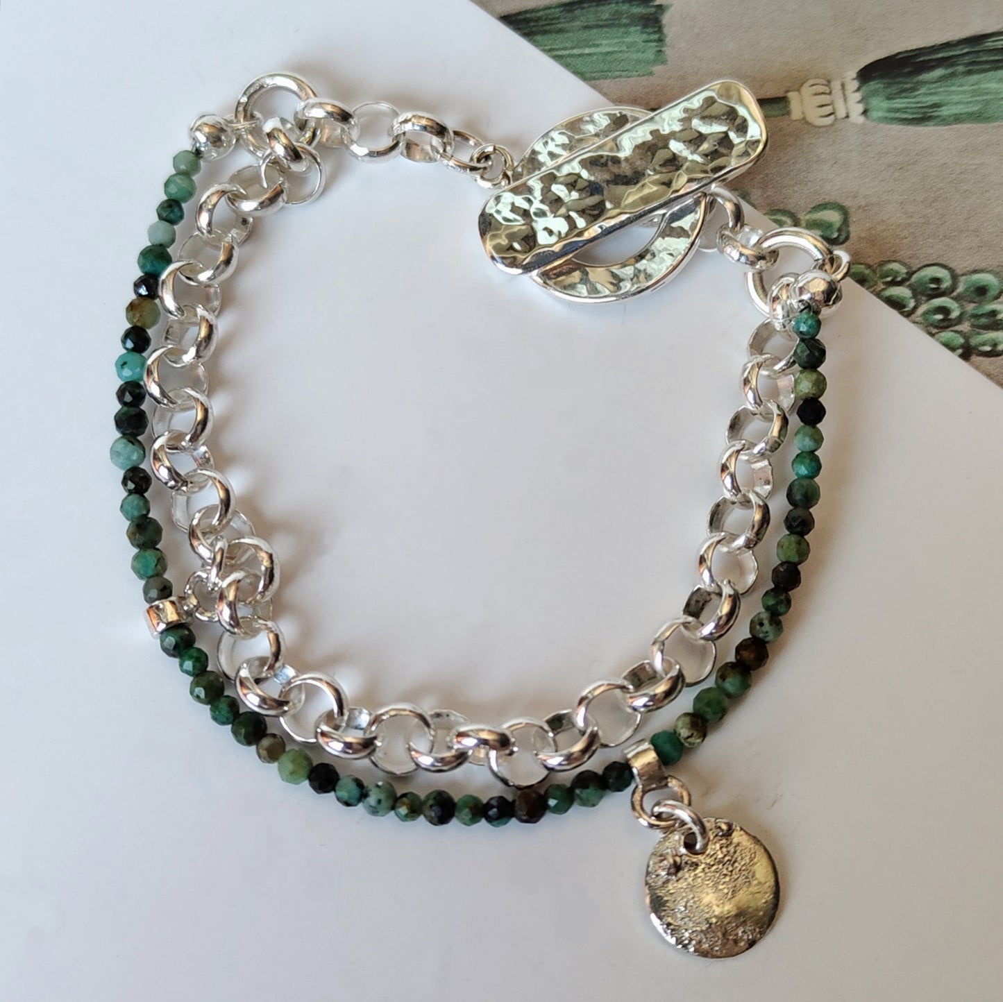 ST6  - Bracciale in argento con turchese africano