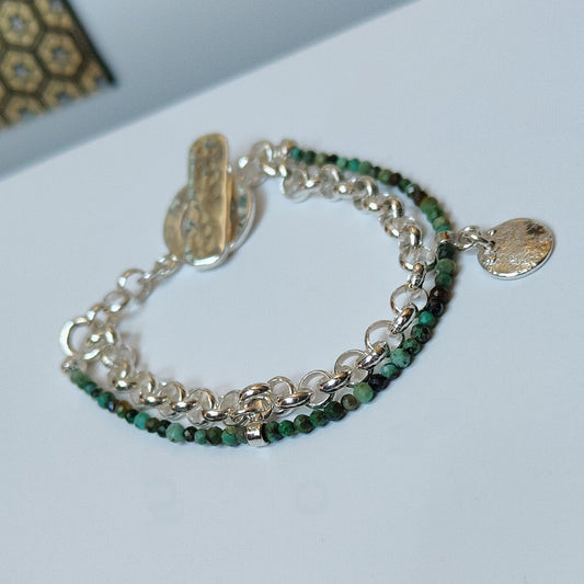 ST6  - Bracciale in argento con turchese africano