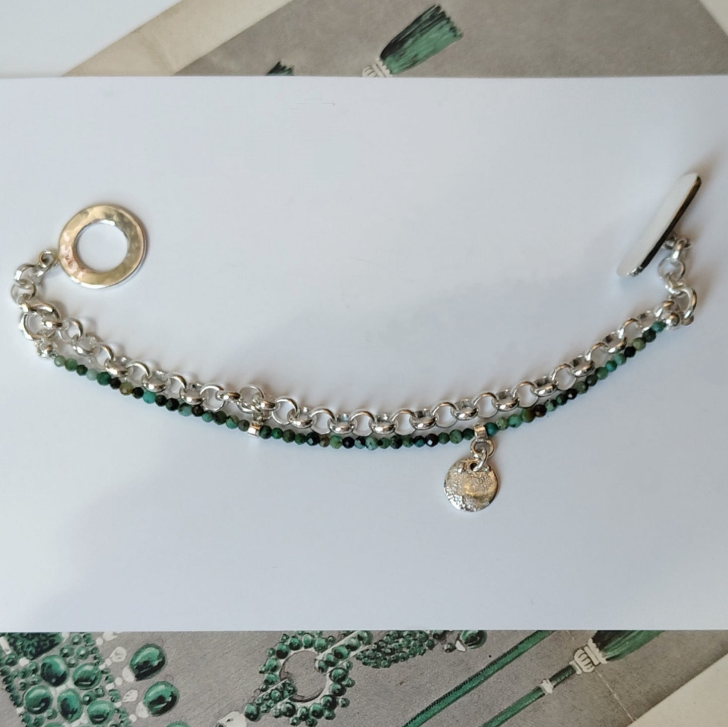 ST6  - Bracciale in argento con turchese africano