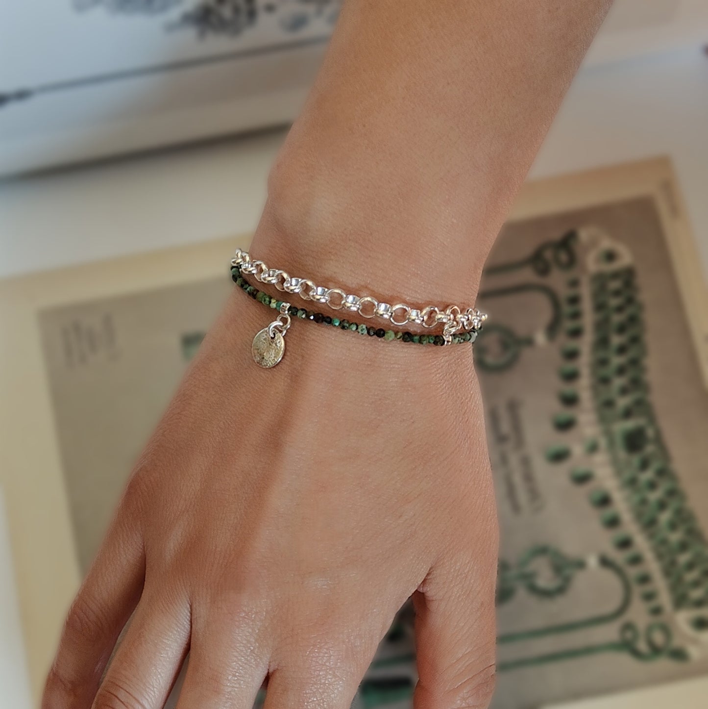 ST6  - Bracciale in argento con turchese africano