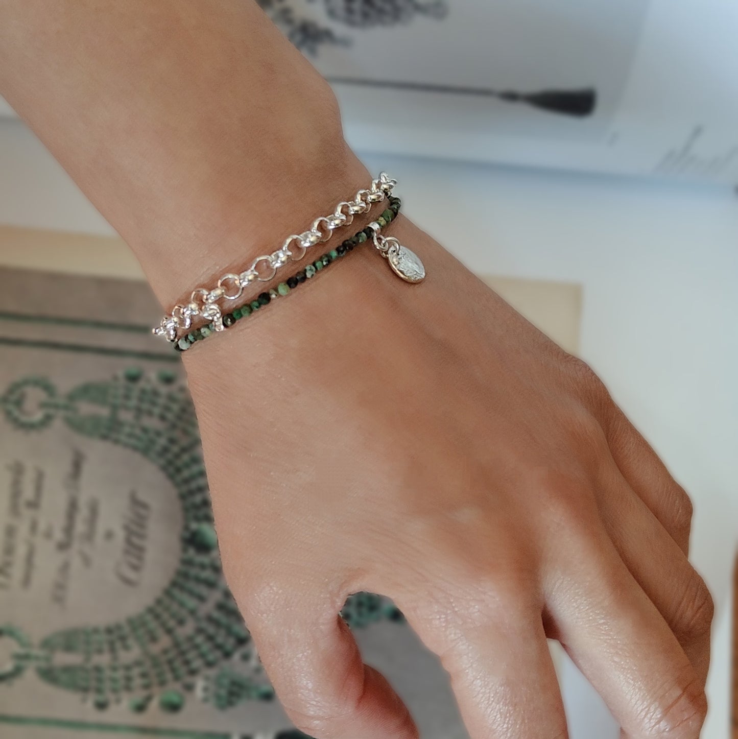 ST6  - Bracciale in argento con turchese africano