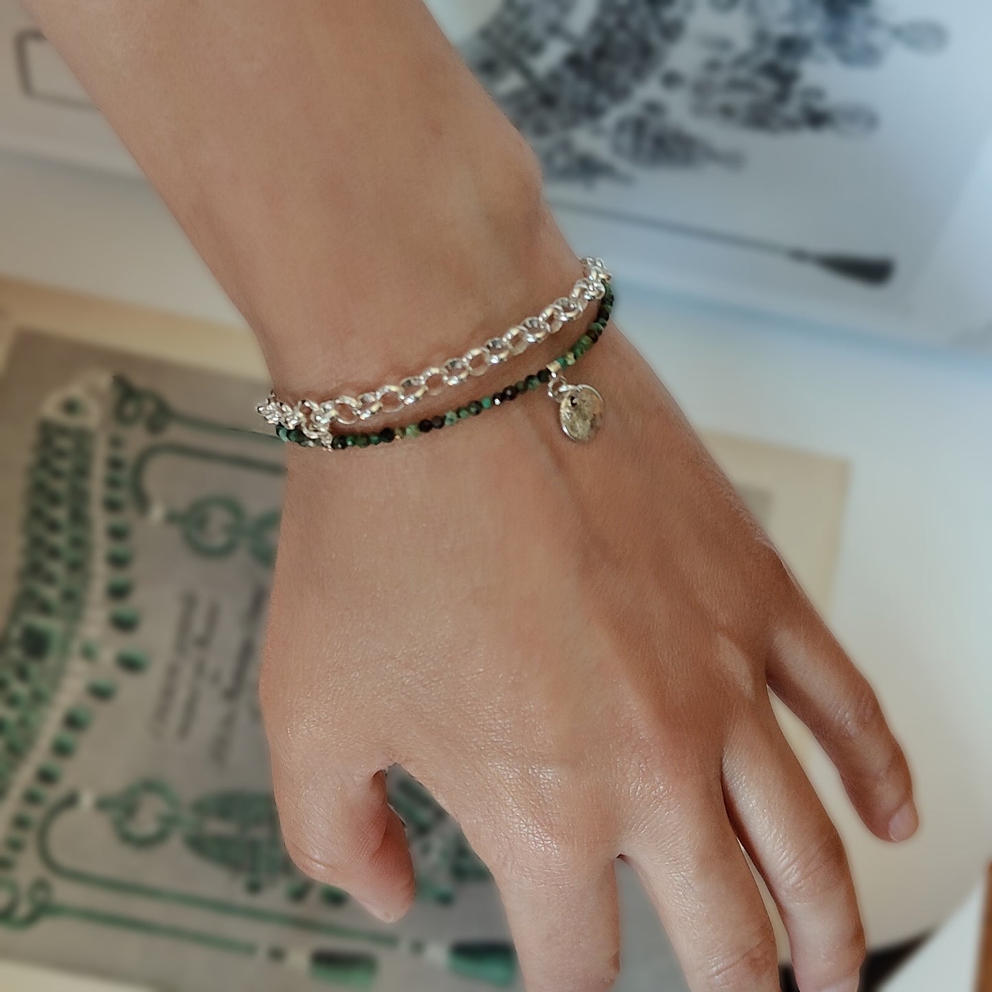 ST6  - Bracciale in argento con turchese africano