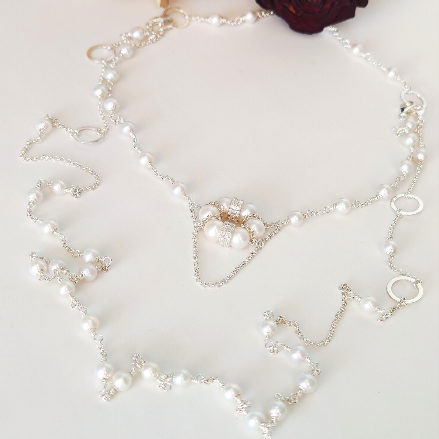 ST81 - Collana componibile in argento 925 con perle naturali d'acqua dolce