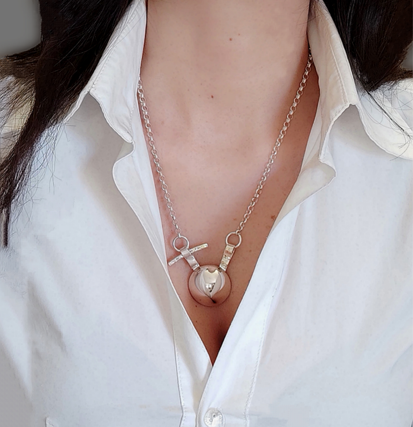 ST53 - Collana in argento 925 con dettagli in oro giallo 18k