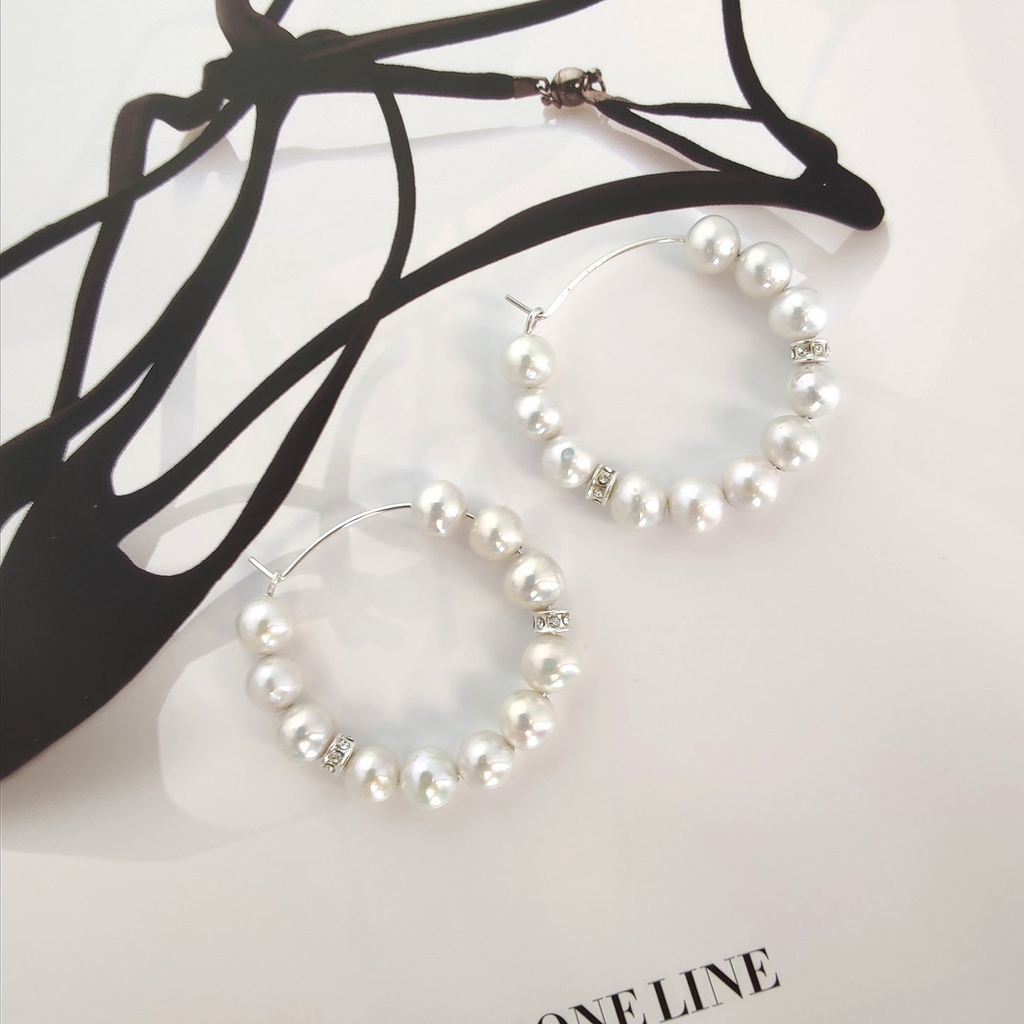 ST48 - Orecchini in argento con perle naturali d'acqua dolce