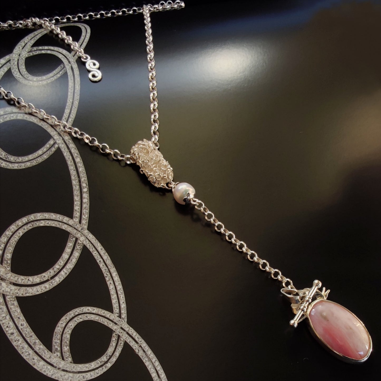 ST66 - Collana in argento 925 con Quarzo Rosa