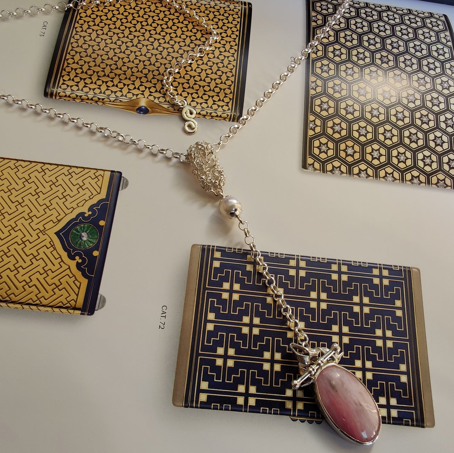 ST66 - Collana in argento 925 con Quarzo Rosa