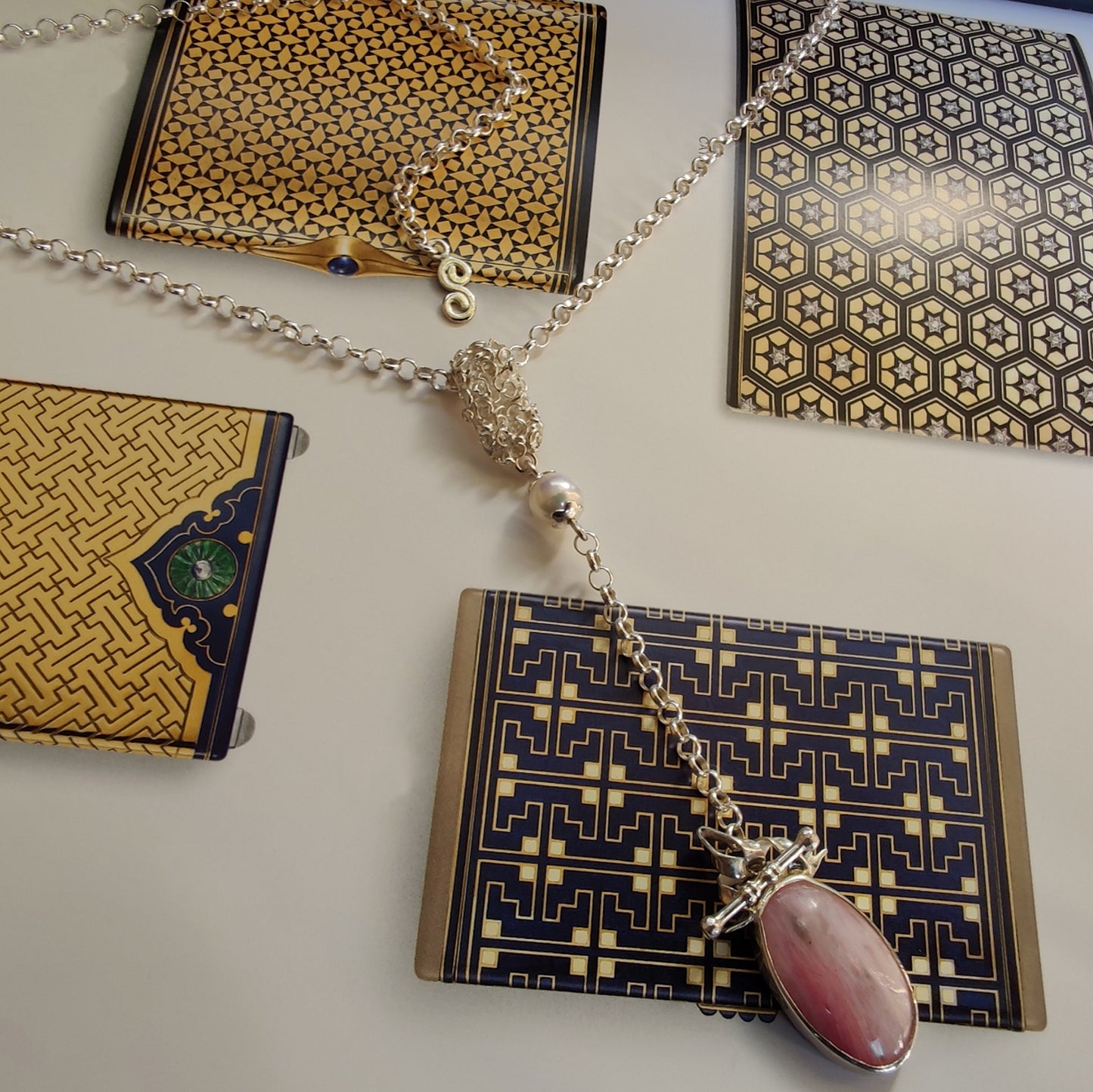 ST66 - Collana in argento 925 con Quarzo Rosa