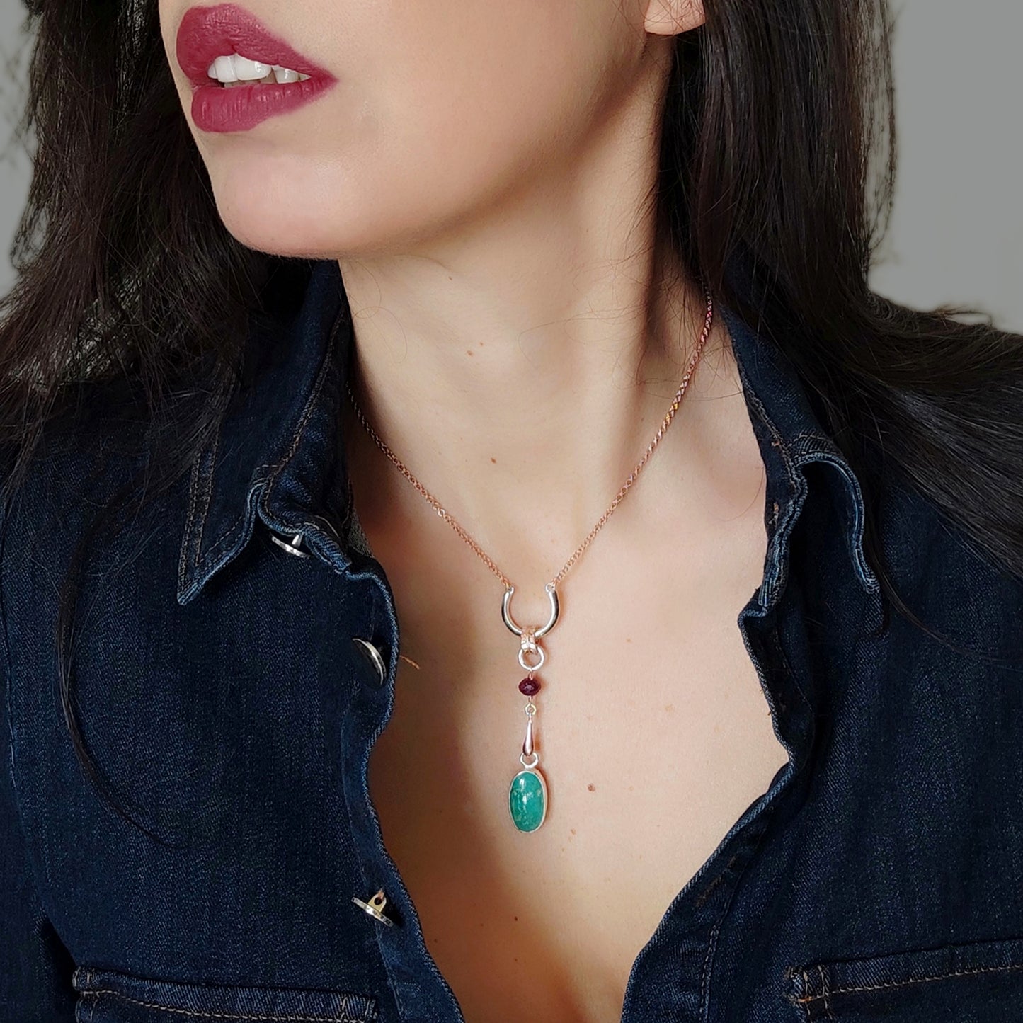 ST19 - Collana in argento con amazzonite