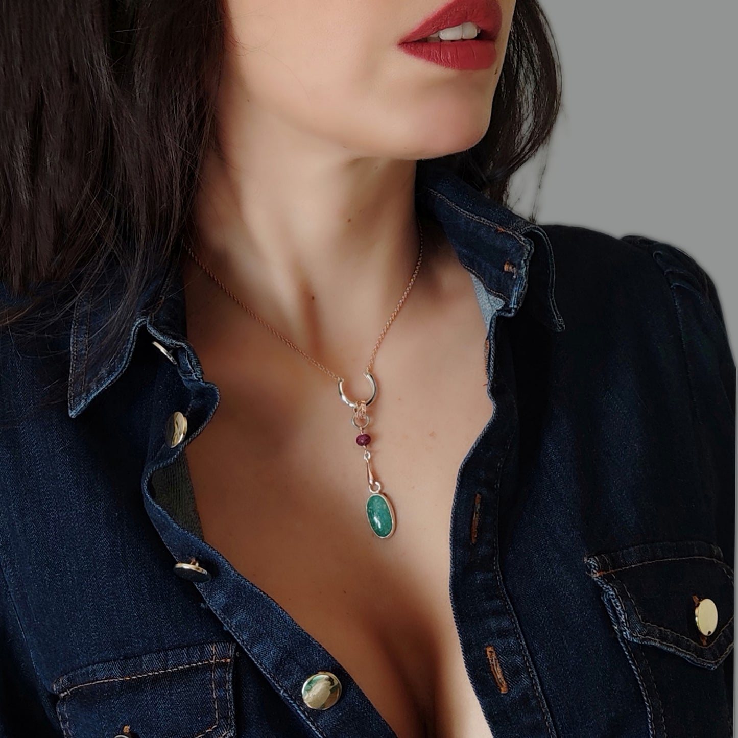 ST19 - Collana in argento con amazzonite