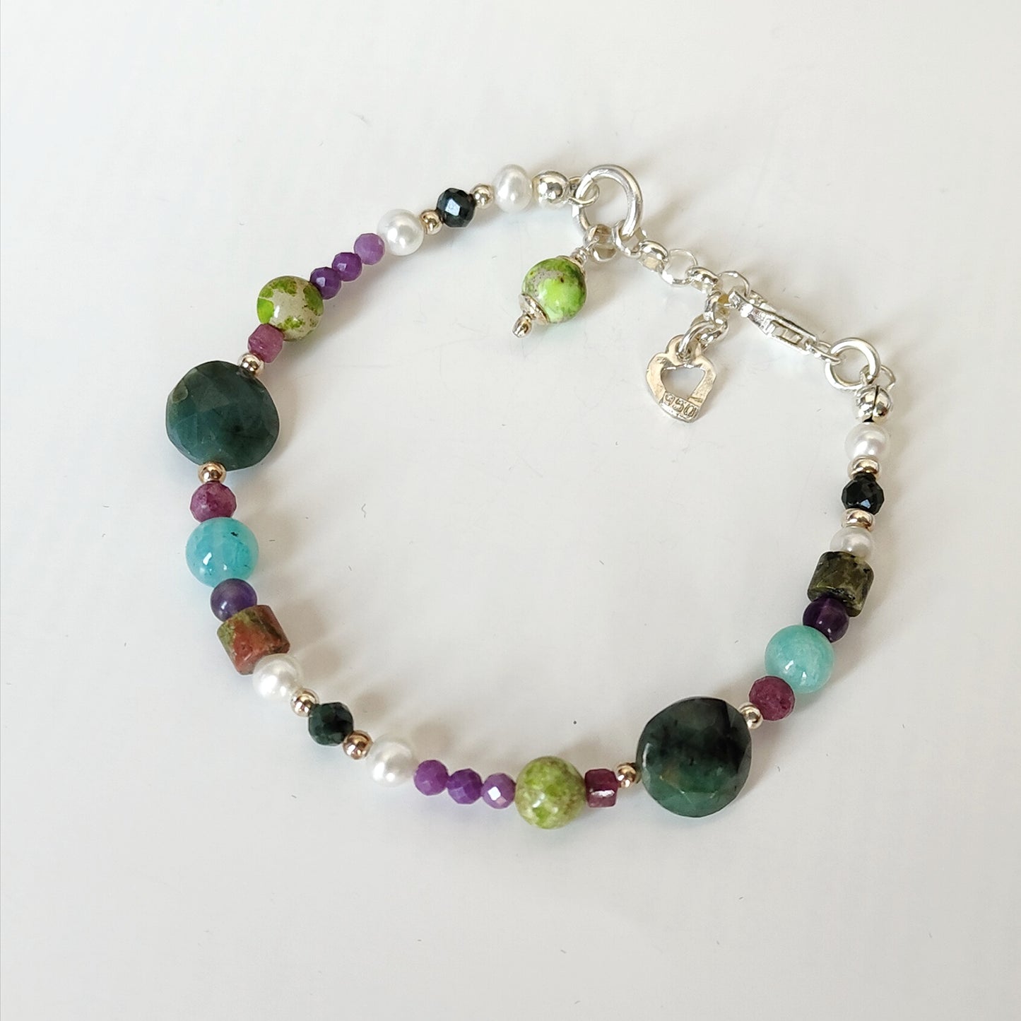 ST29 - Bracciale in argento 925 con pietre naturali