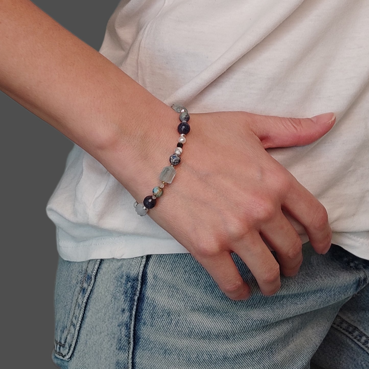 ST33 - Bracciale in argento 925 con pietre naturali