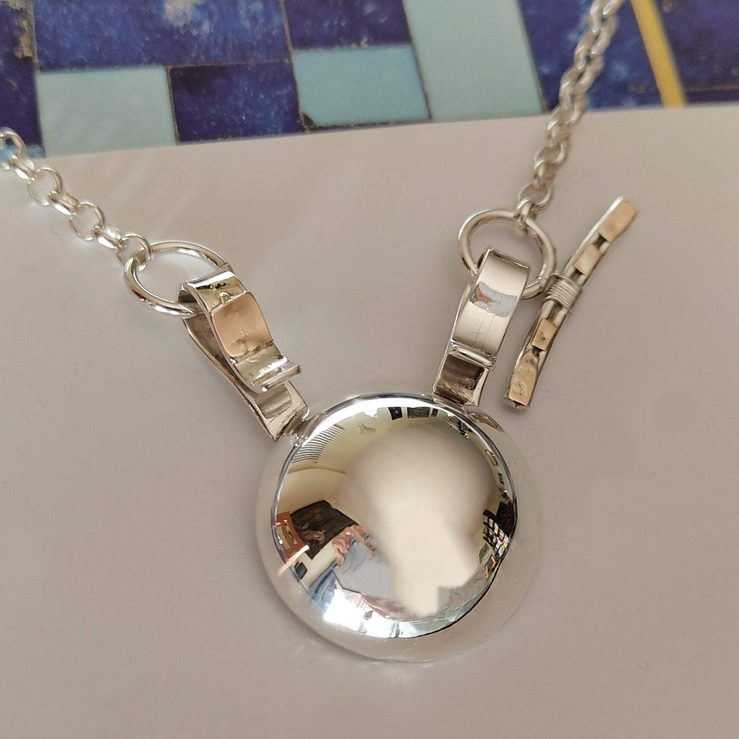 ST53 - Collana in argento 925 con dettagli in oro giallo 18k