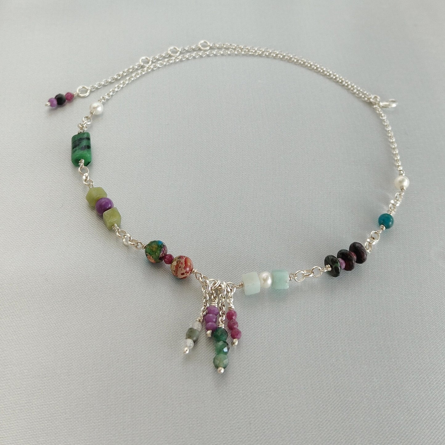 ST36 - Collana in argento 925 con pietre naturali