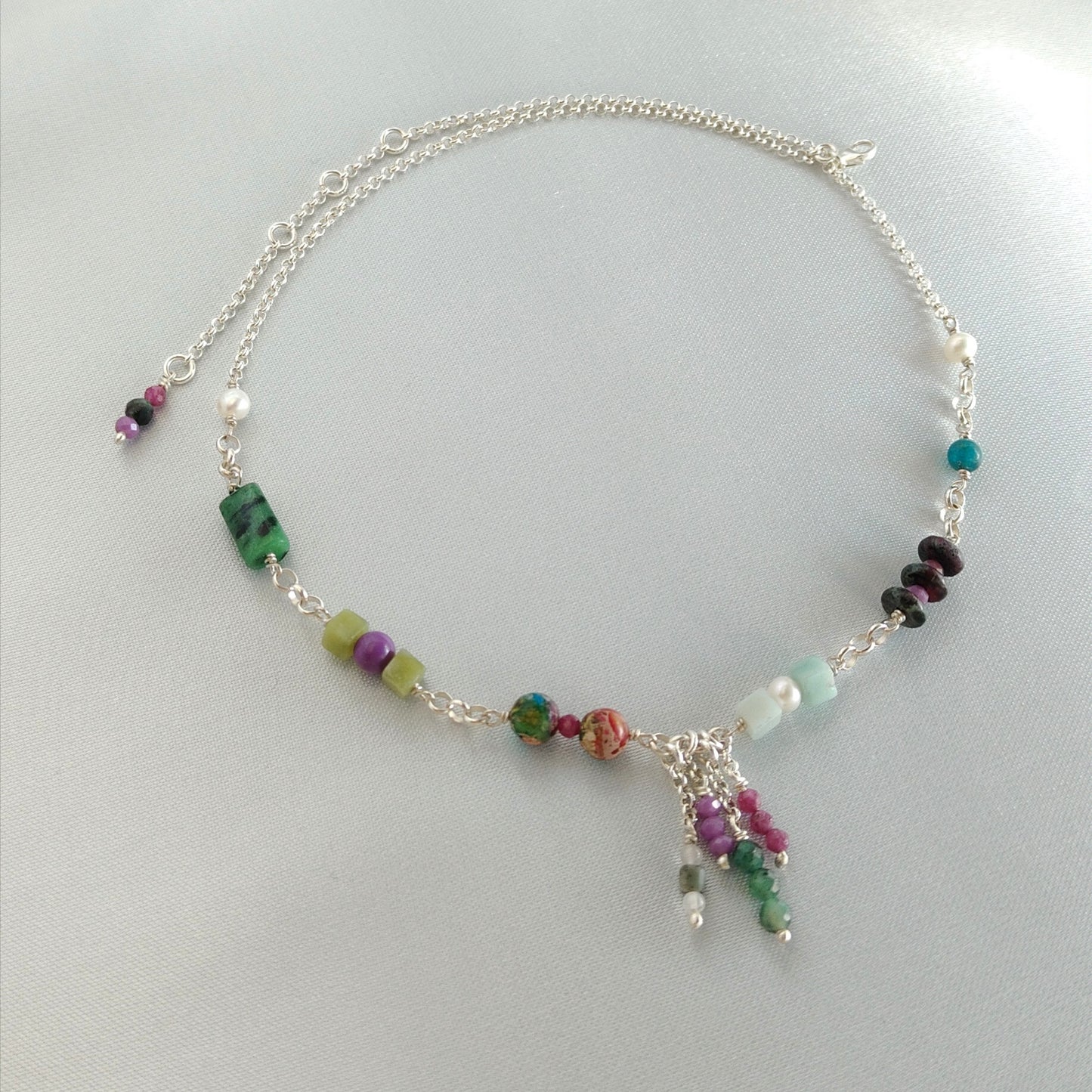 ST36 - Collana in argento 925 con pietre naturali