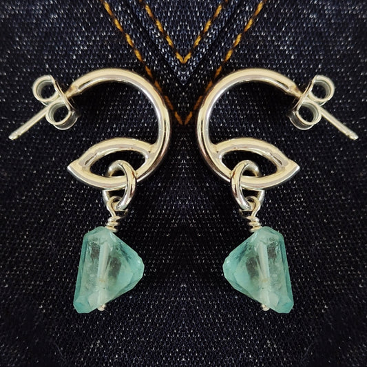 ST12 - Orecchini in argento  acquamarina grezza