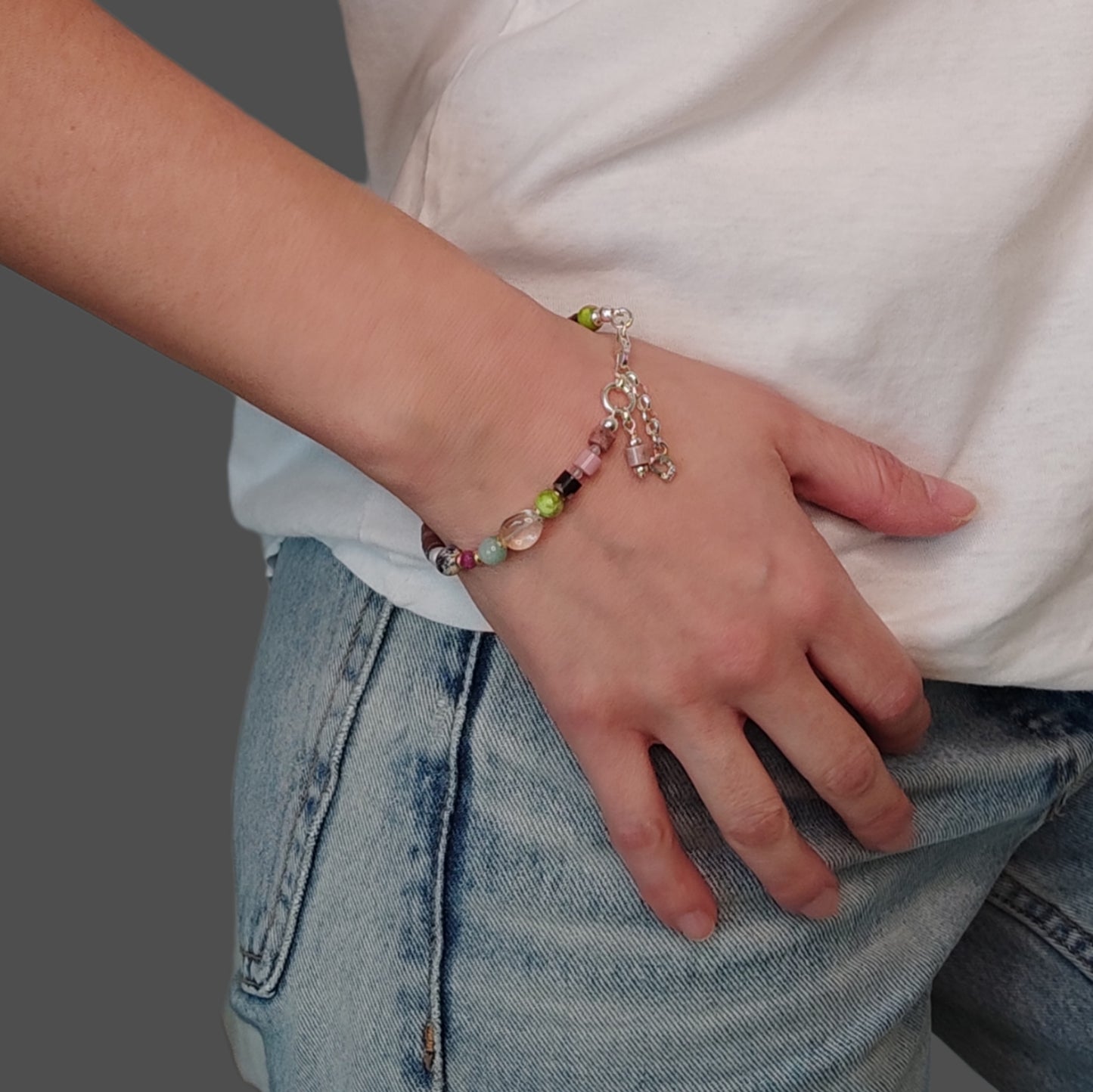 ST31 - Bracciale in argento 925 con pietre naturali