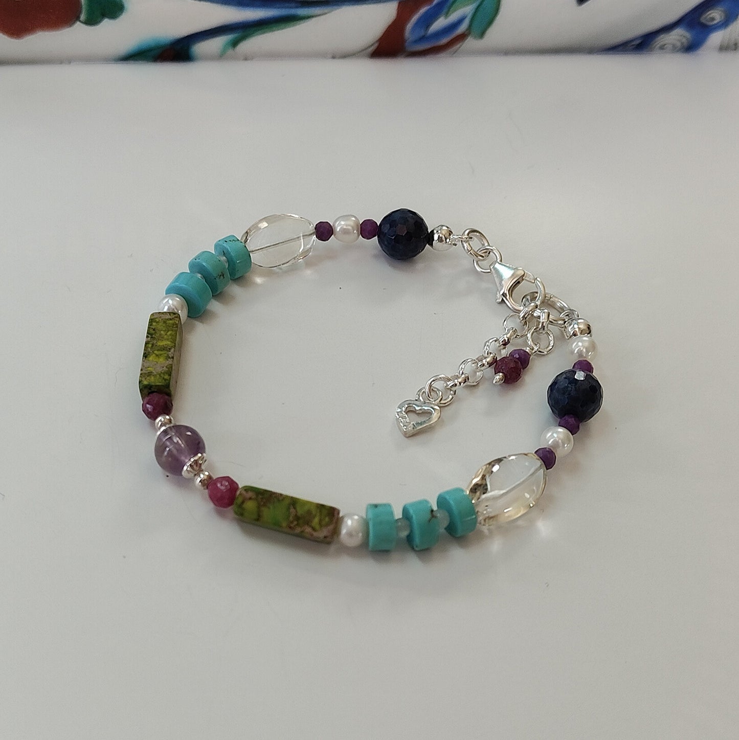 ST32 - Bracciale in argento 925 con pietre naturali