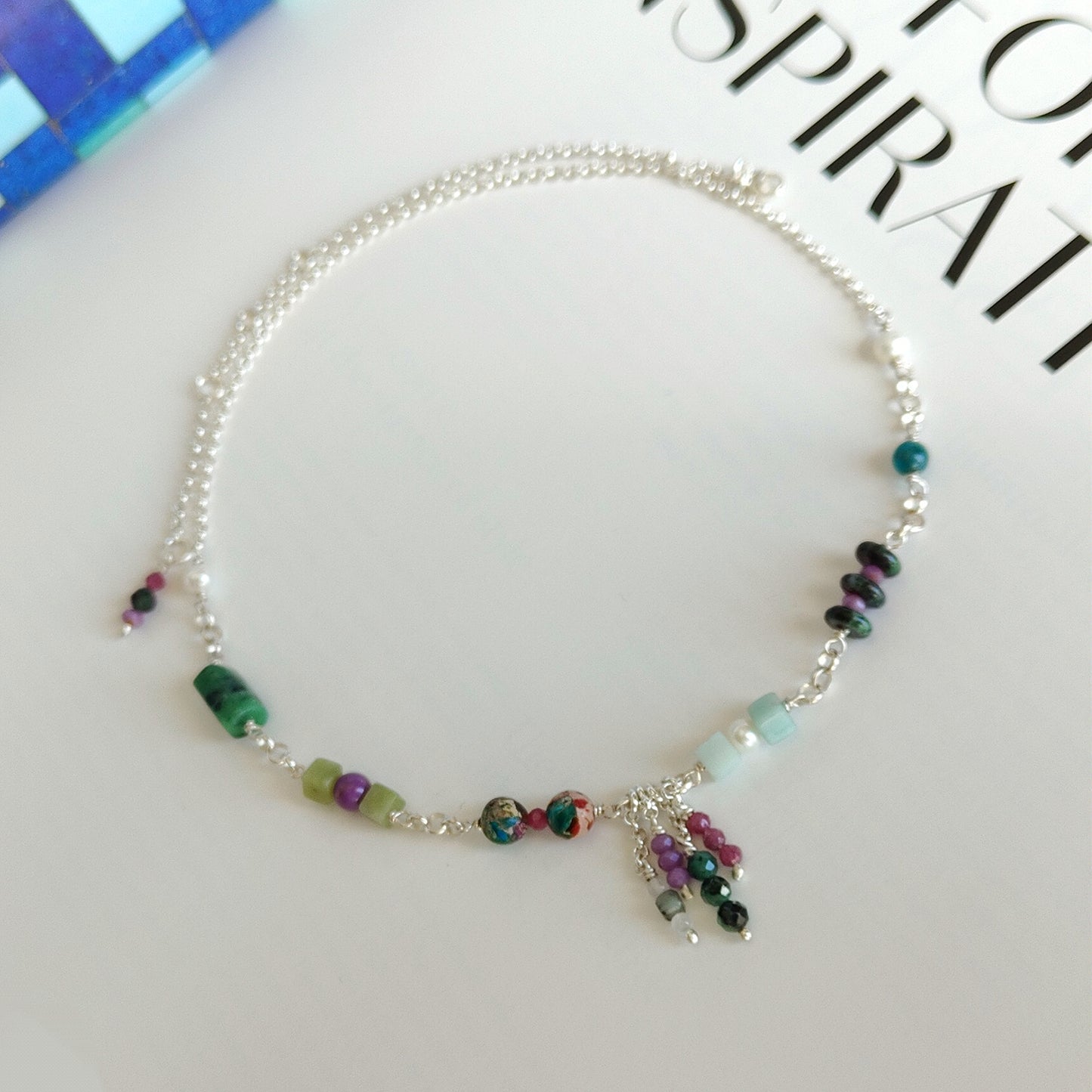 ST36 - Collana in argento 925 con pietre naturali