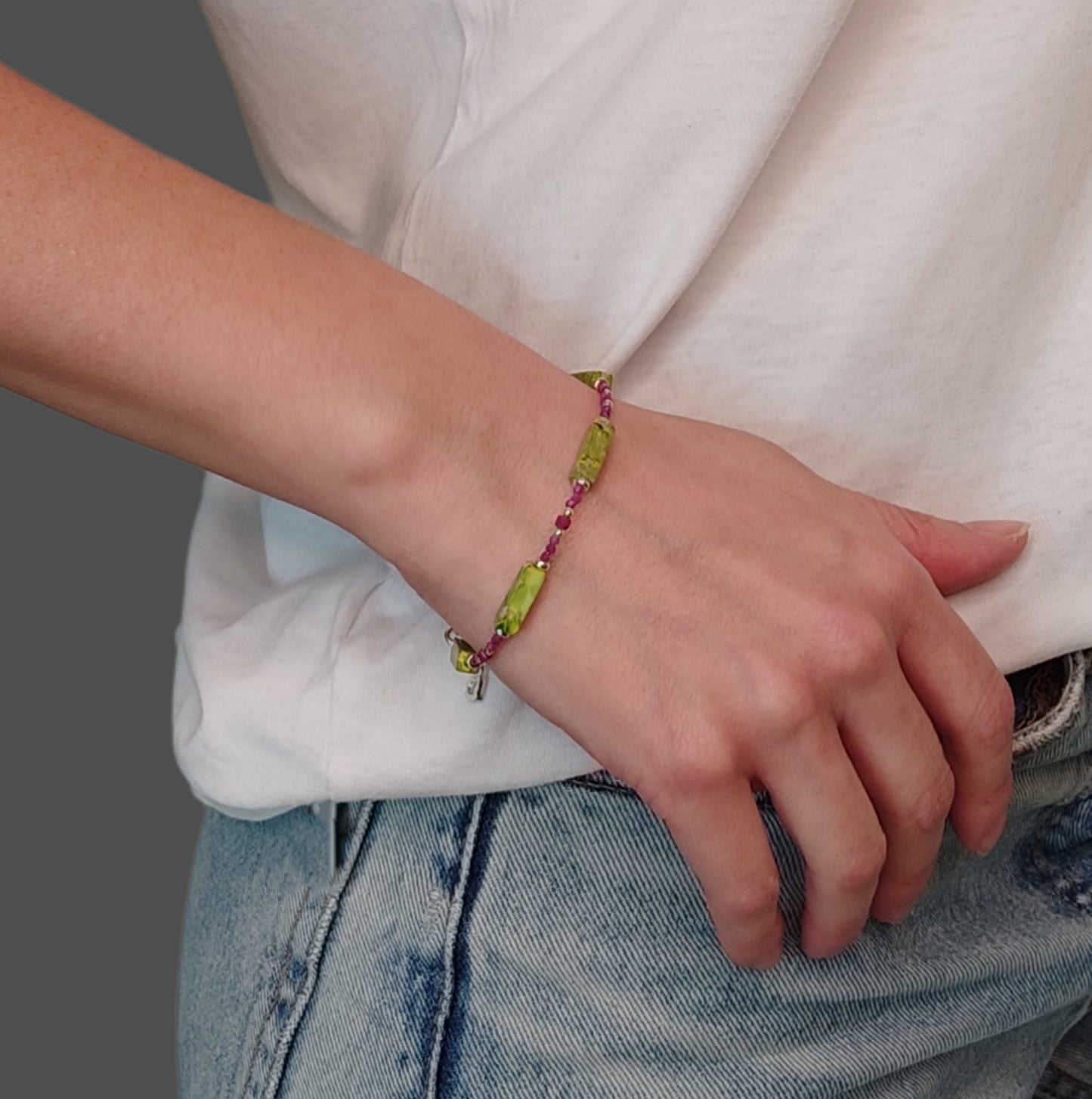 ST28 - Bracciale in argento 925 e pietre naturali