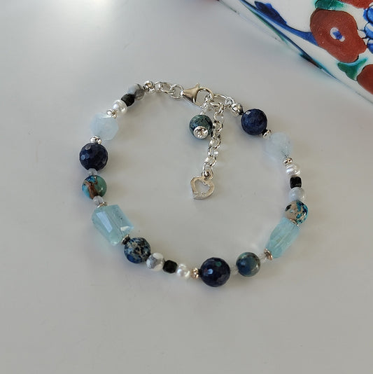 ST33 - Bracciale in argento 925 con pietre naturali