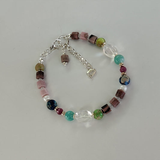 ST31 - Bracciale in argento 925 con pietre naturali