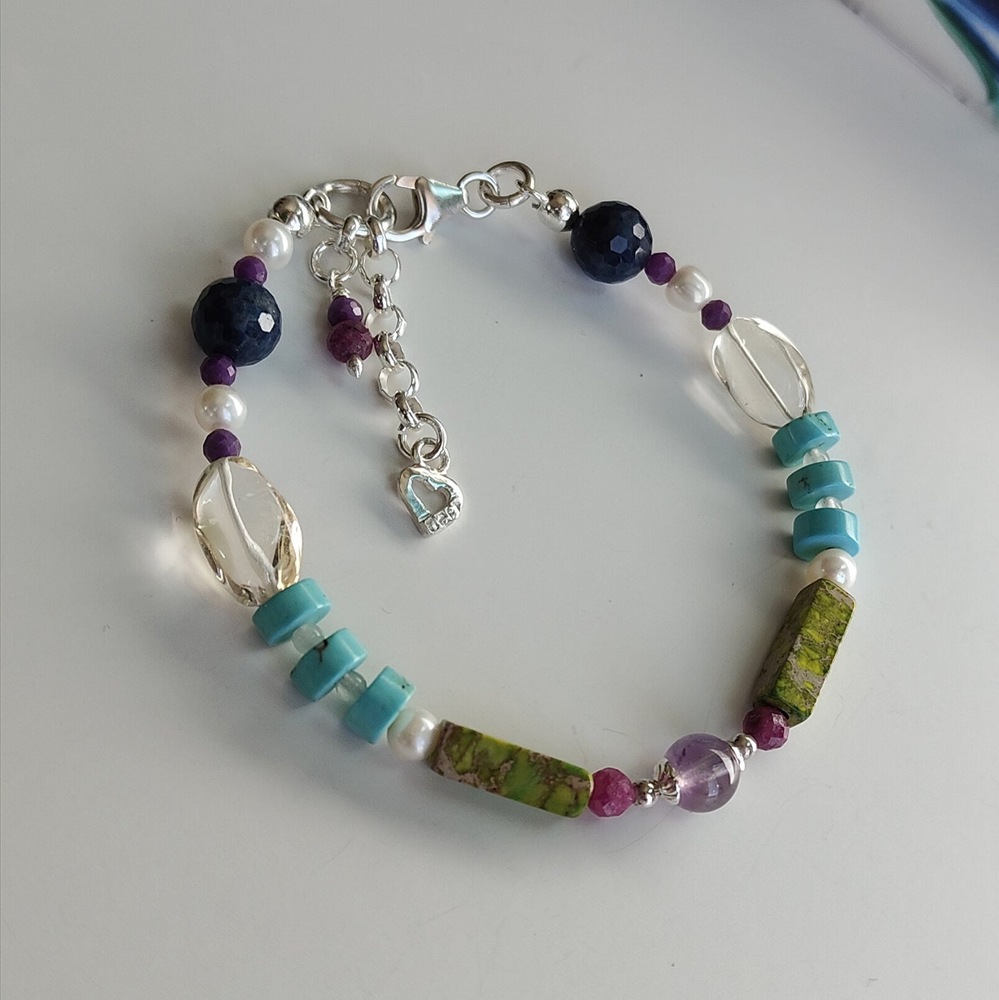 ST32 - Bracciale in argento 925 con pietre naturali