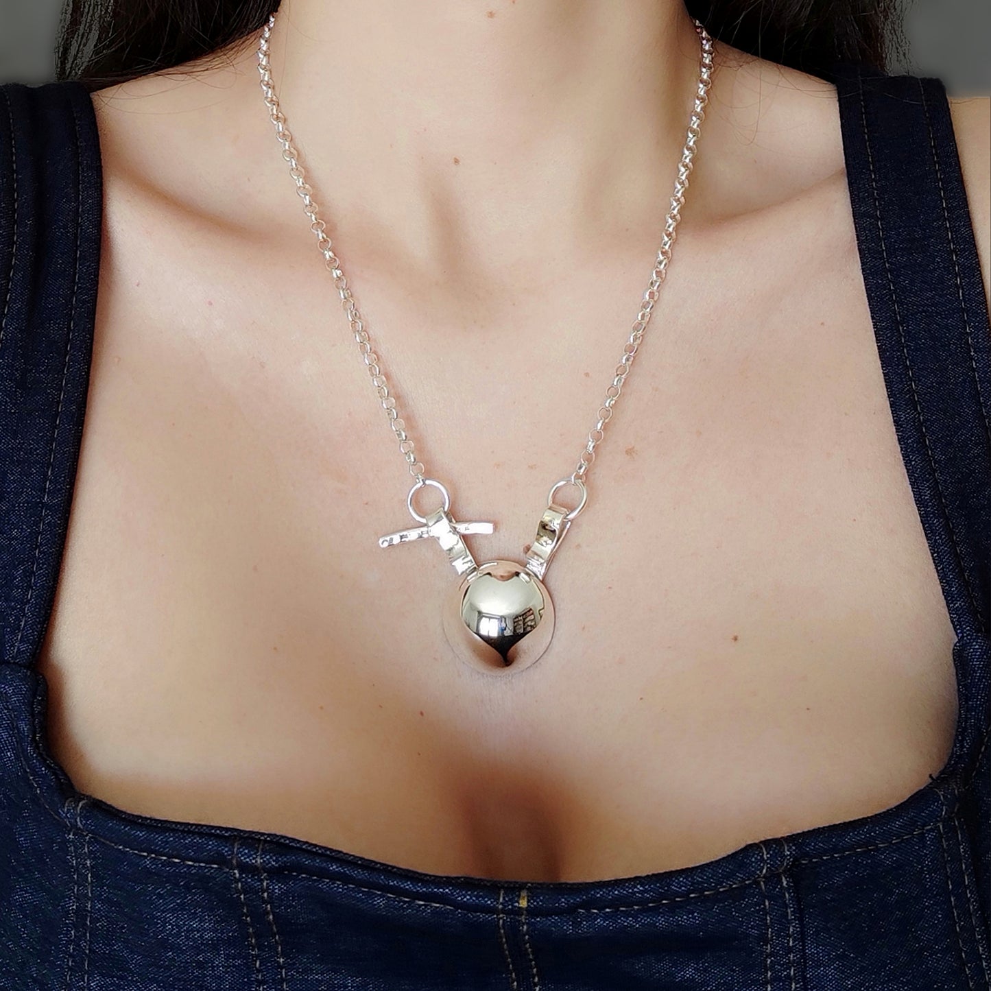 ST026 - Collana in argento 925 con dettagli in oro giallo 18k