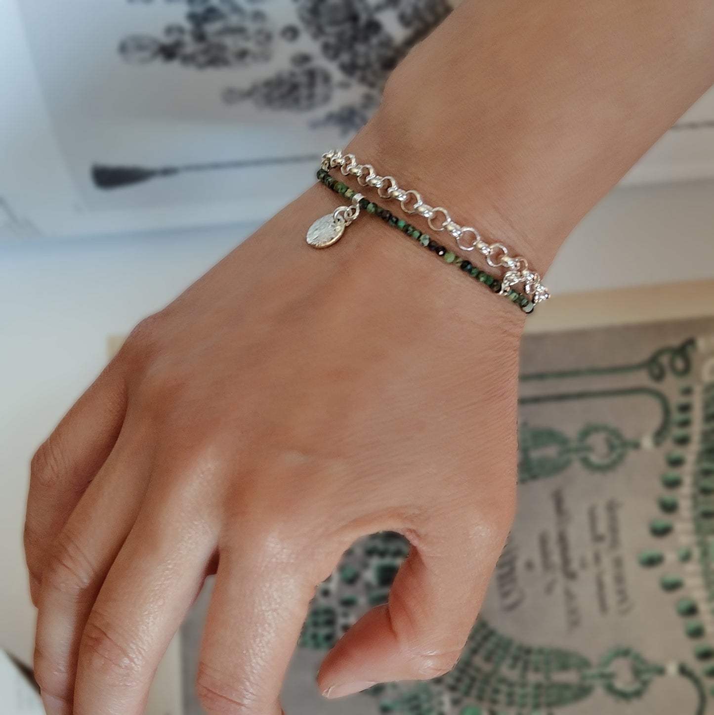 ST1  - Bracciale in argento con turchese africano