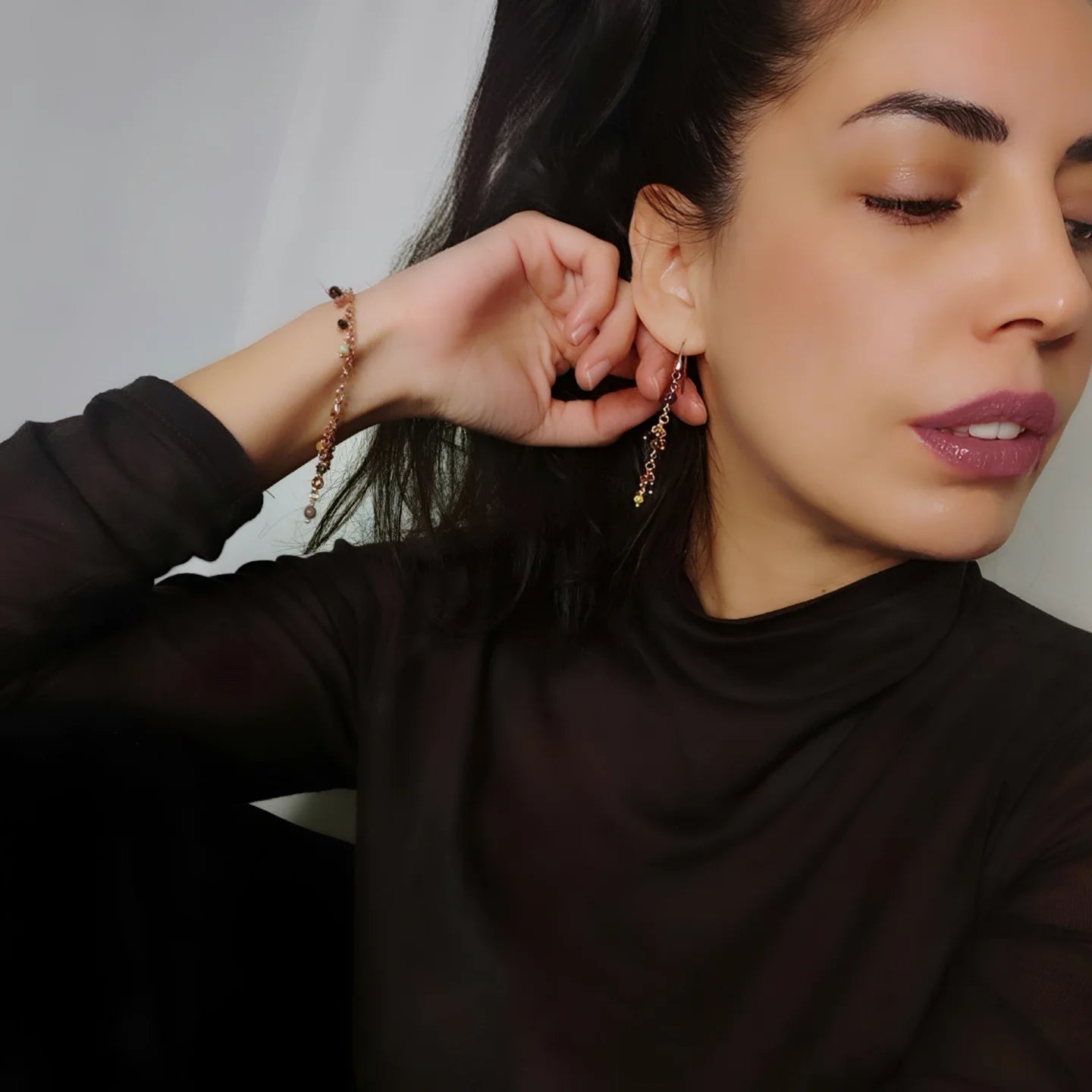 ST09 - Bracciale in argento placcato oro rosa