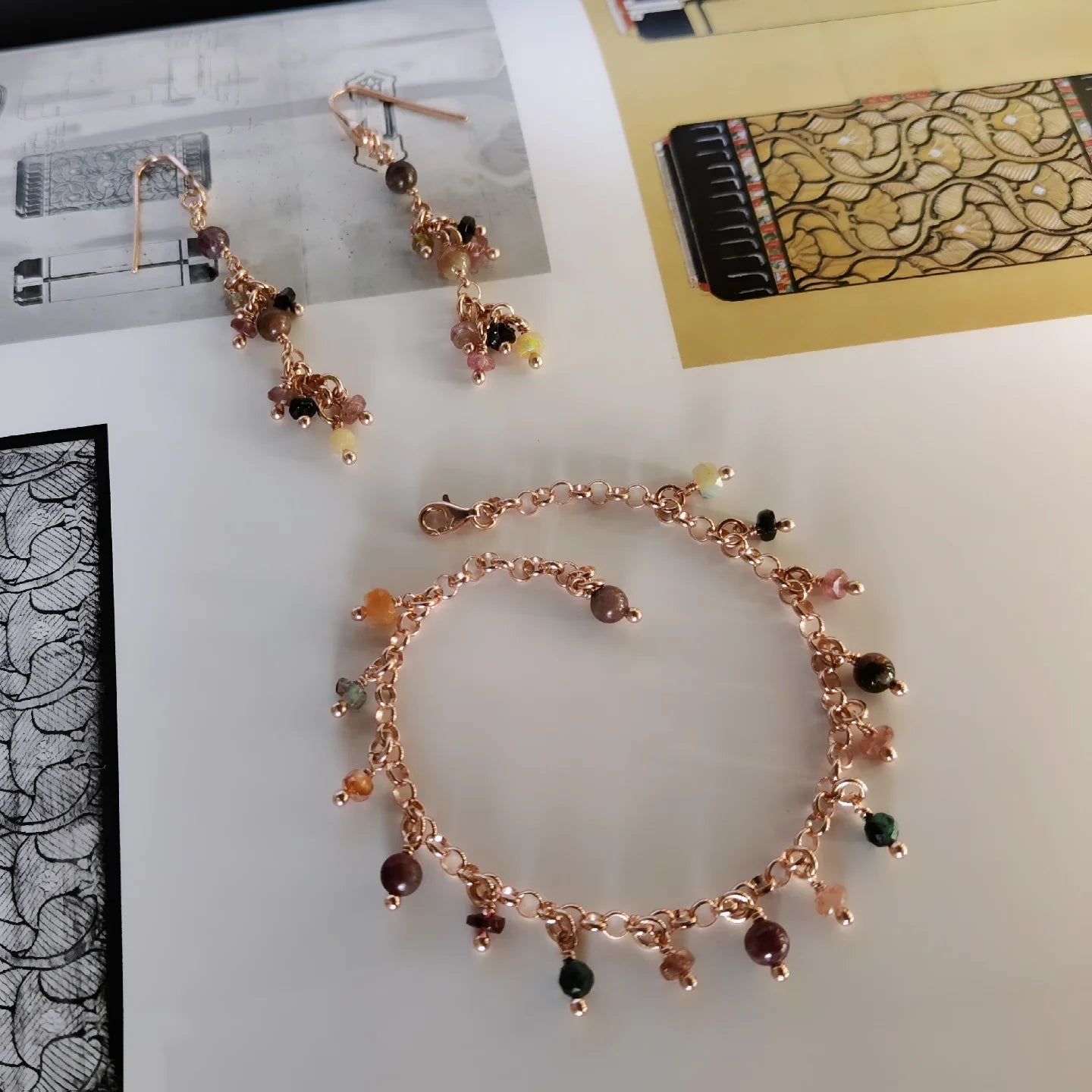 ST09 - Bracciale in argento placcato oro rosa