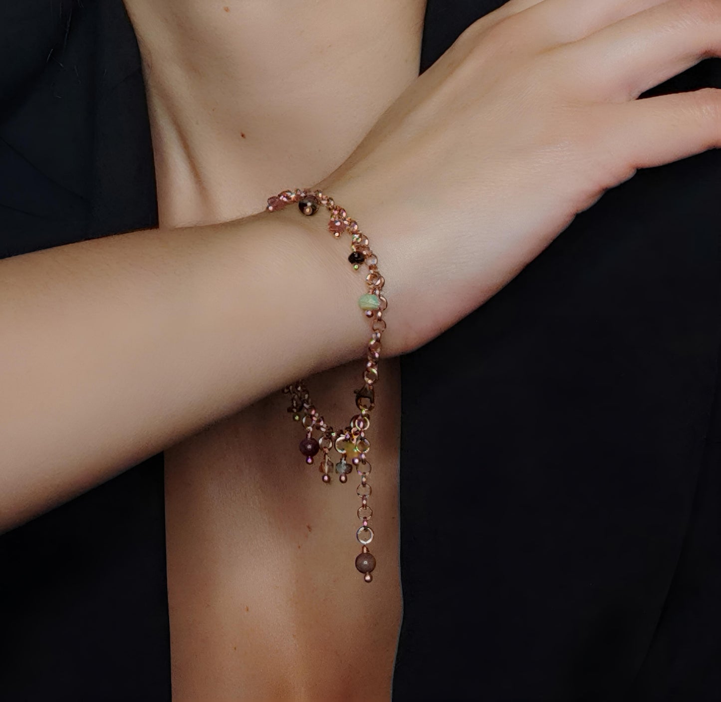 ST09 - Bracciale in argento placcato oro rosa