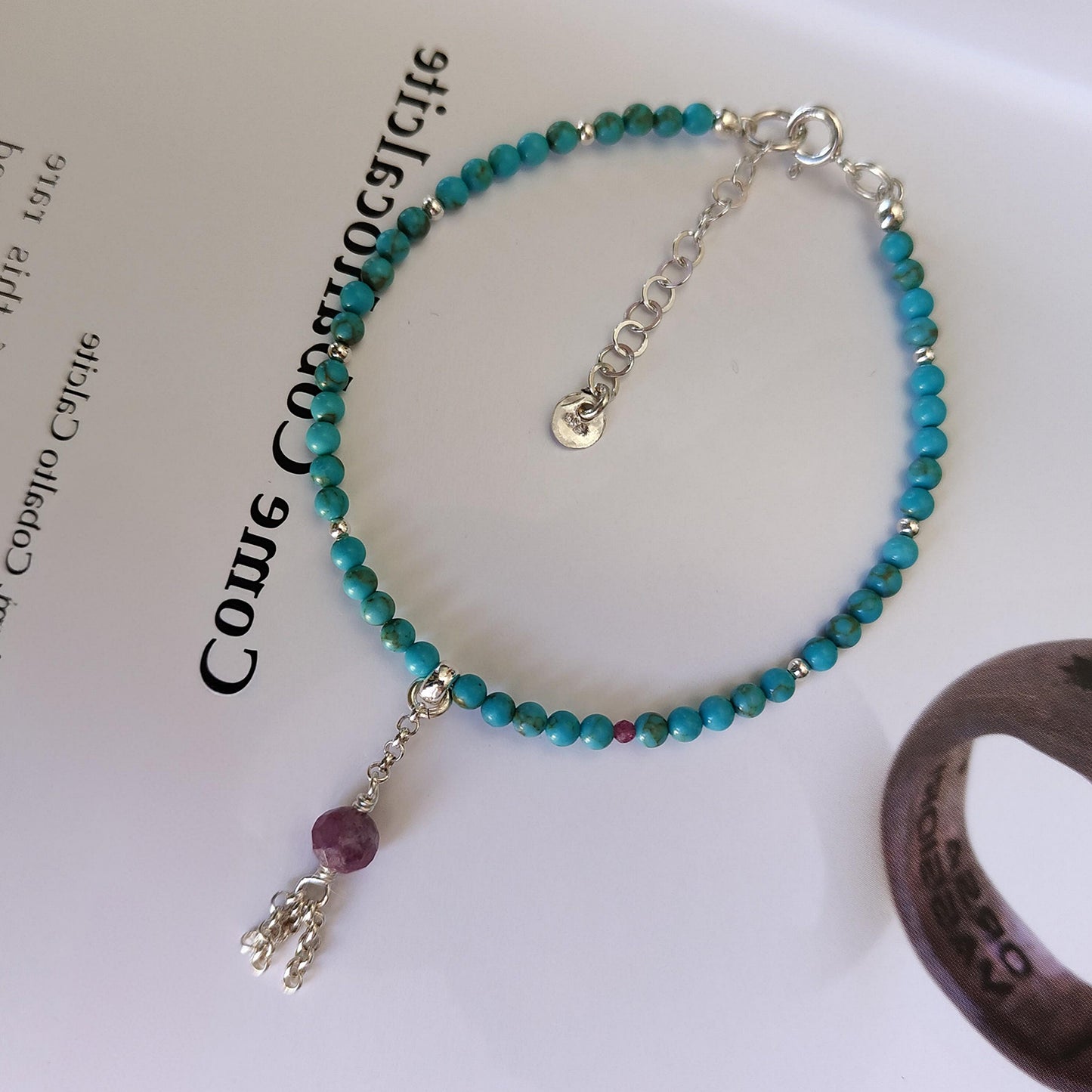 BST029 - Bracciale turchese — ciondolo singolo