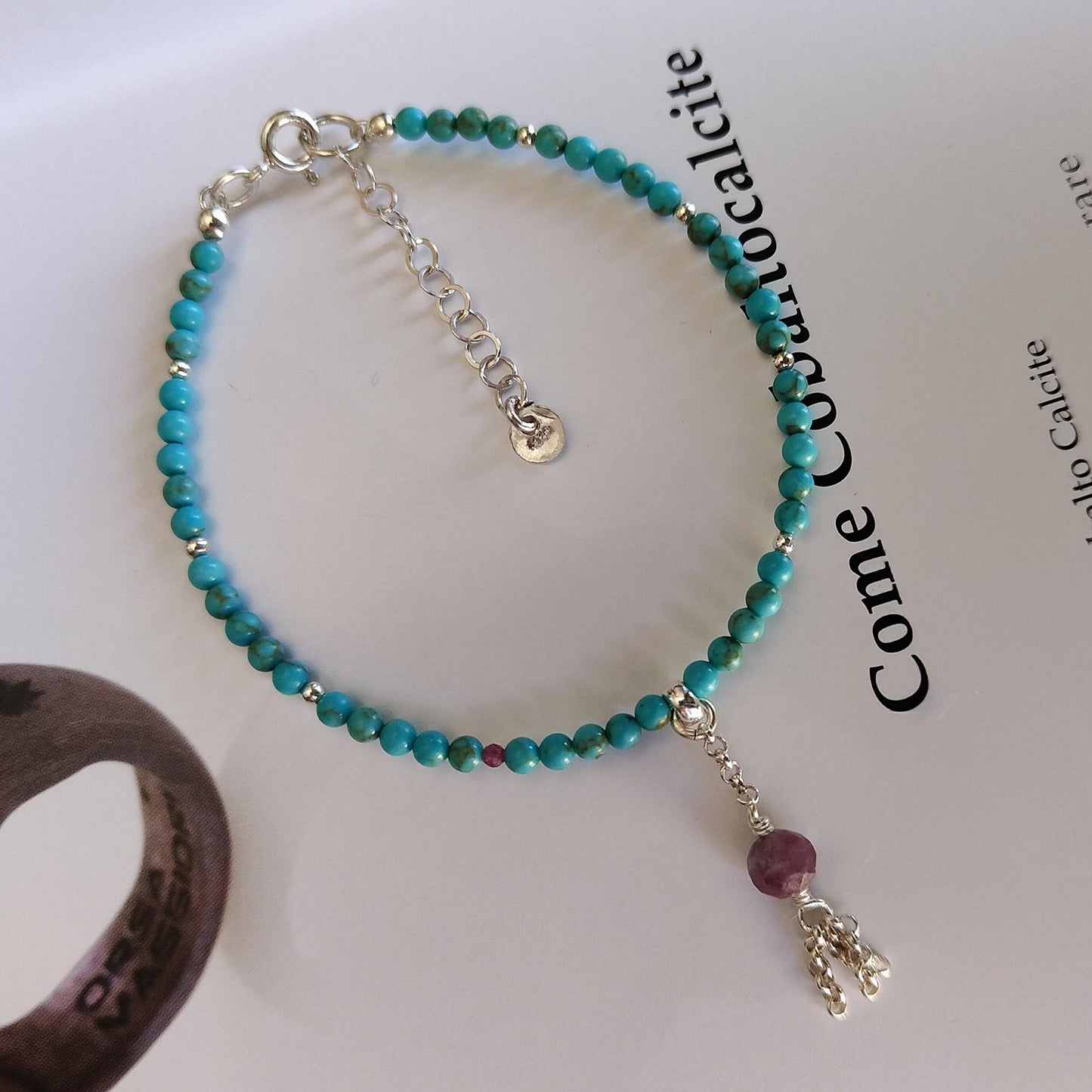 BST029 - Bracciale turchese — ciondolo singolo