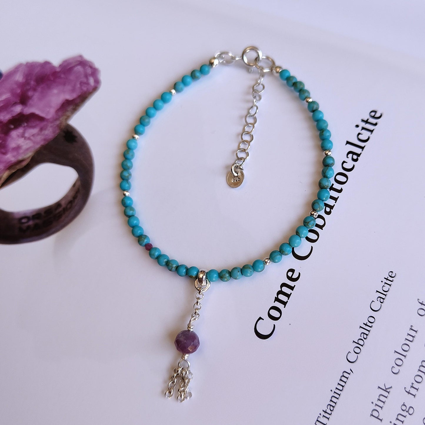BST029 - Bracciale turchese — ciondolo singolo