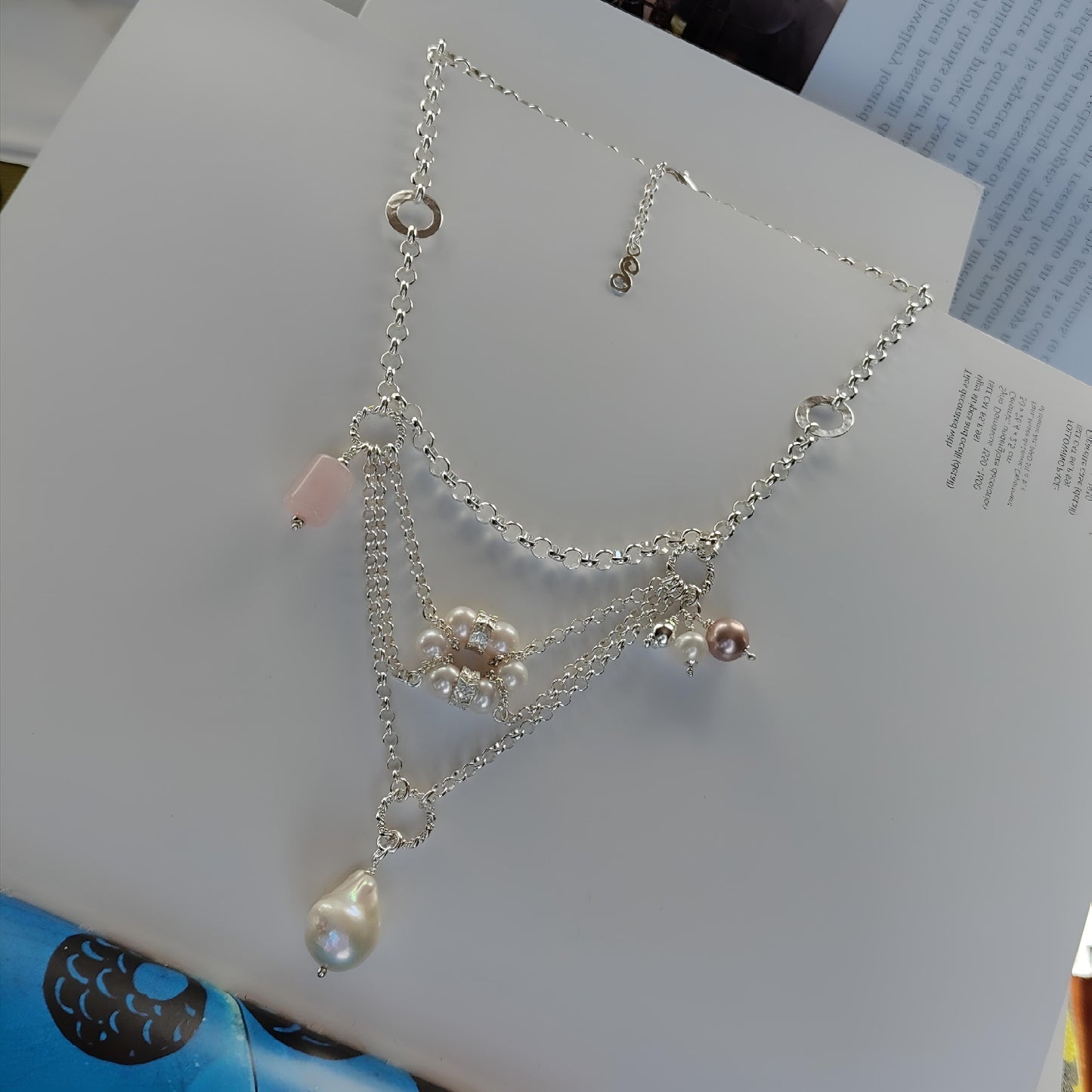 ST71 - Collana in argento con pietre e perle naturali