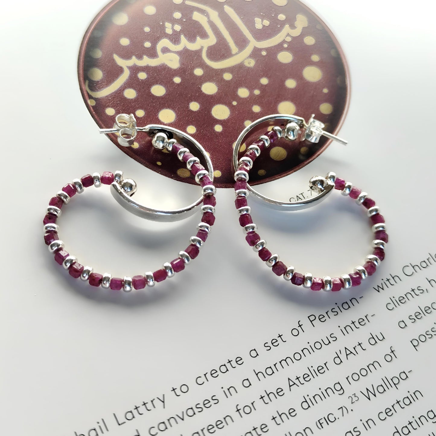 ST05 - Orecchini in argento 925 con rubini sfaccettati