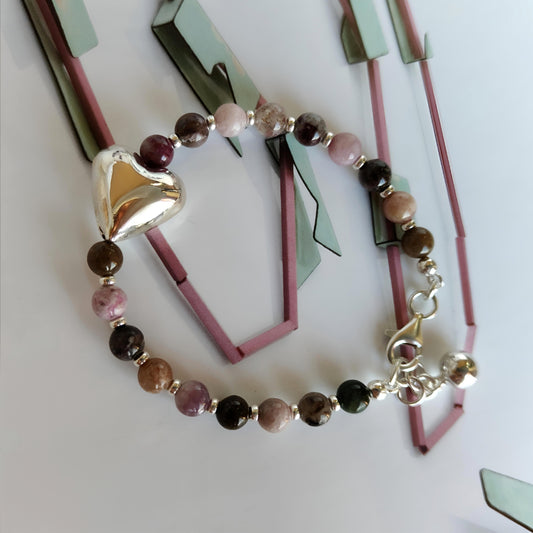 ST07 - Bracciale in Argento 925 con Tormalina Multicolore