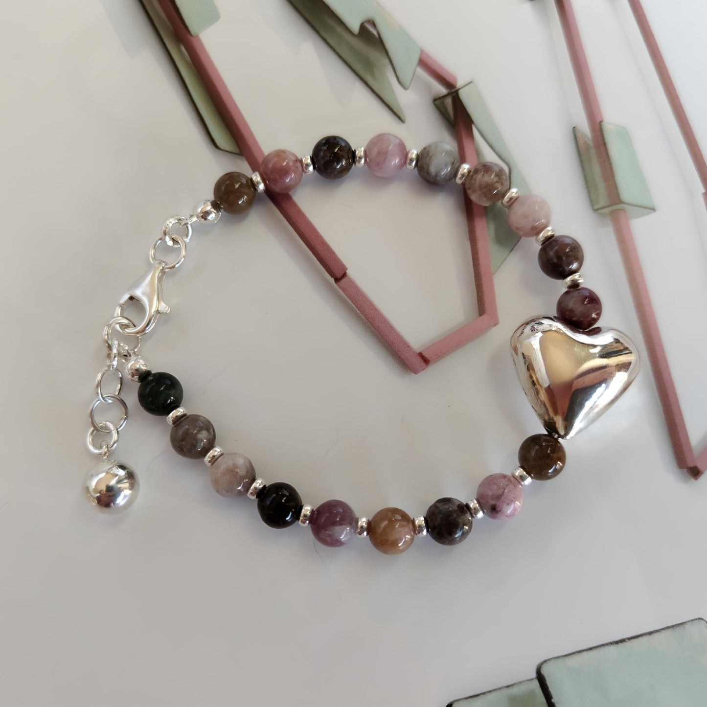 ST07 - Bracciale in Argento 925 con Tormalina Multicolore