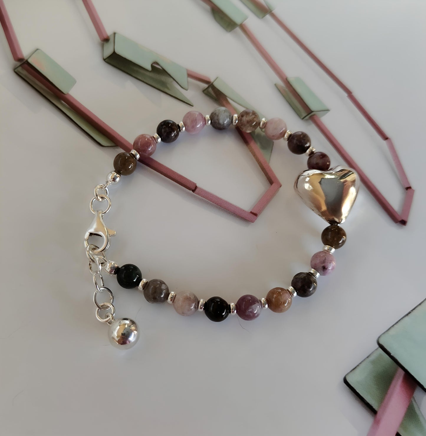 ST07 - Bracciale in Argento 925 con Tormalina Multicolore