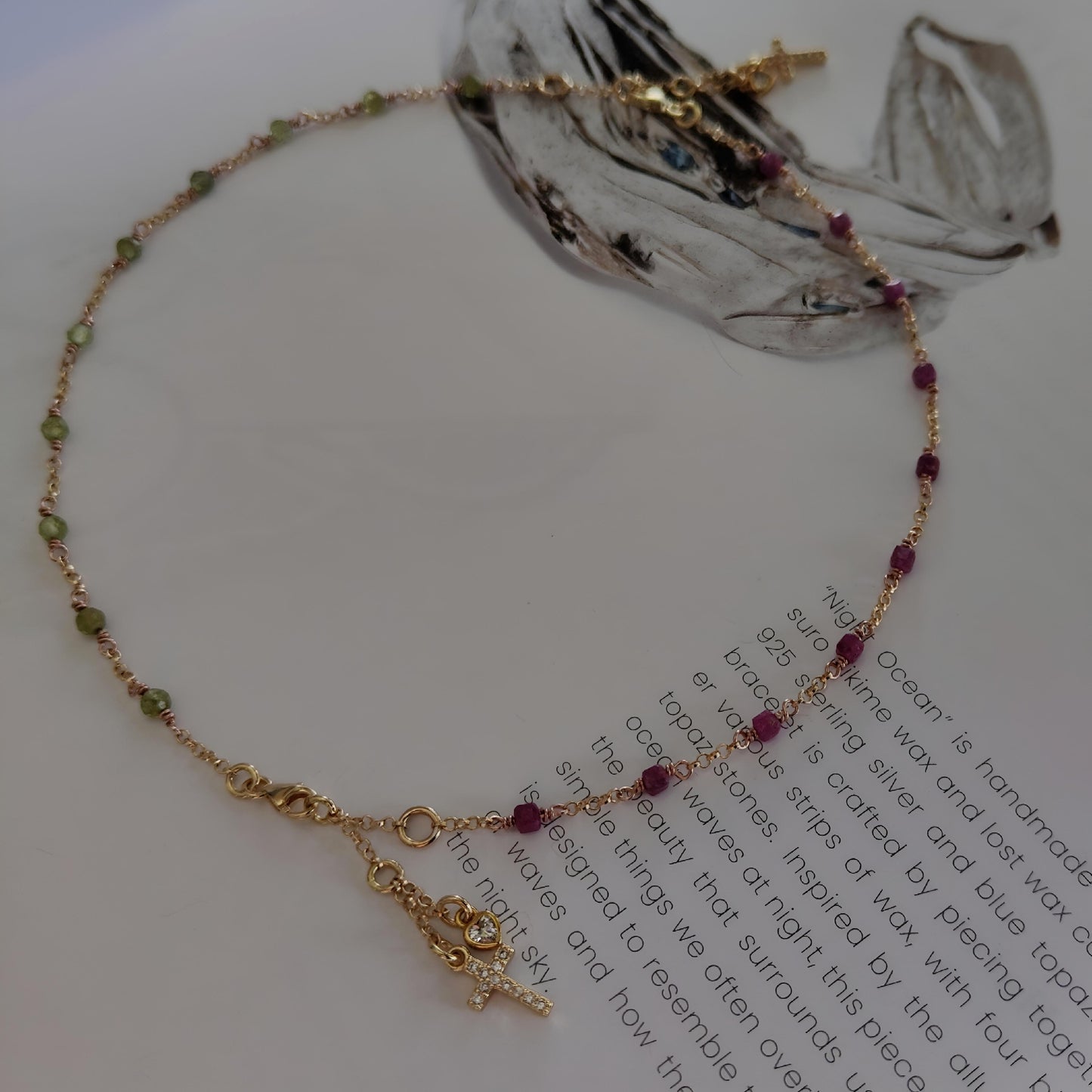 ST08 - Collana in Argento 925 Placcato Oro con Pietre Naturali