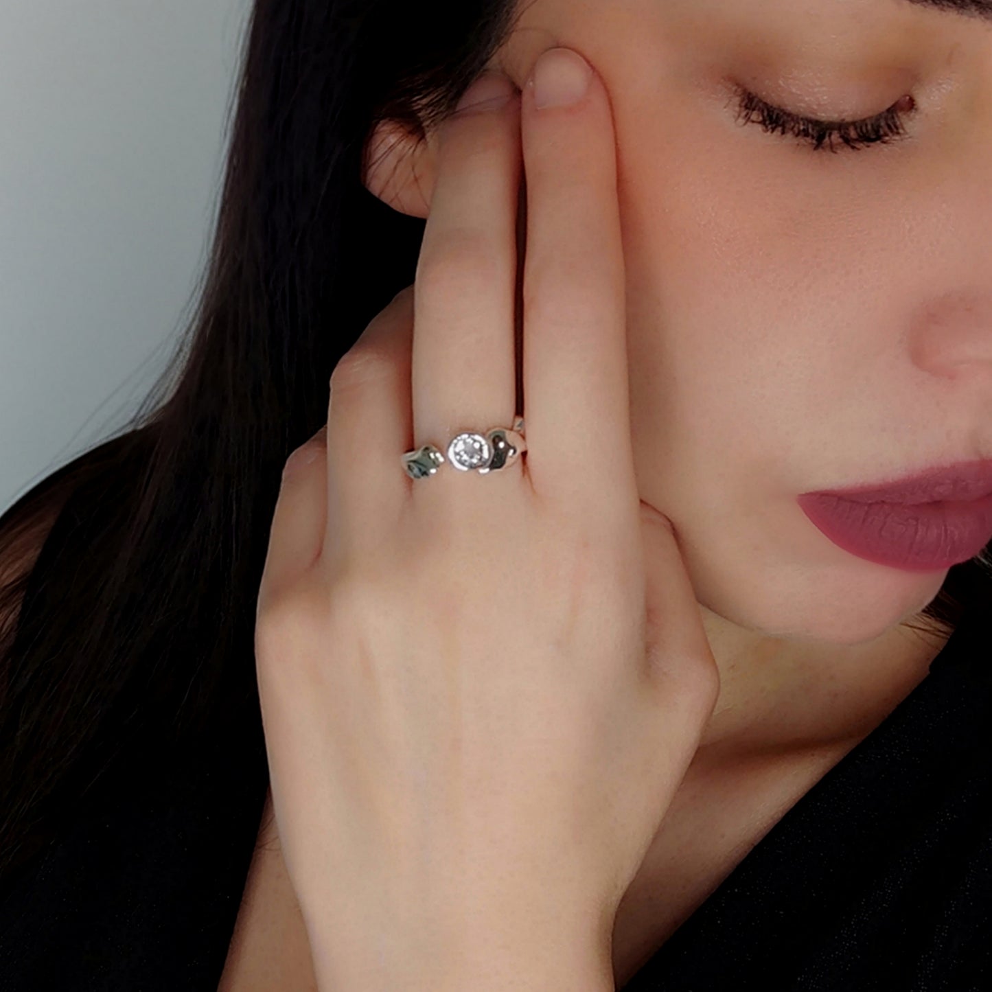 ST018 - Anello in argento 925 e quarzo cristallo
