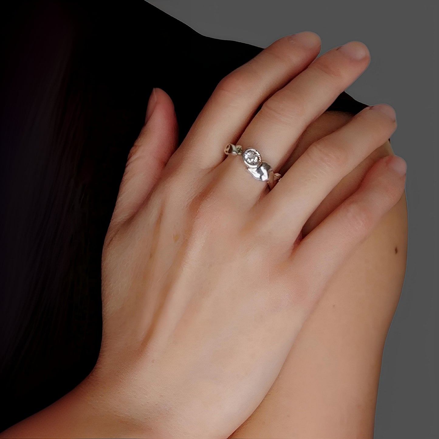 ST018 - Anello in argento 925 e quarzo cristallo